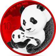 China CHINESE PANDA RED SPACE series SPACE EDITION ¥10 Yuan Silver coin 2019 Galvanic plated 30 grams